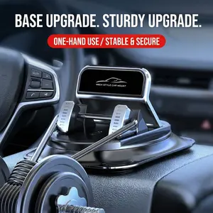 Car Phone Holder Mount 360° Rotation – Suction Cup Dashboard Phone Mount for iPhone Android, Adjustable Car Phone Stand for GPS Navigation