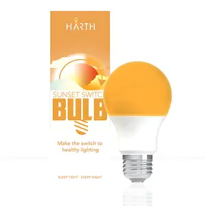 Harth Sunset Switch Bulb - Blue Depleted & Enriched Dual LED Technology for Better Sleep & Daytime Focus - Standard A19 Fit - 30,000+ Hour Long Life - Healthy Lighting Solution