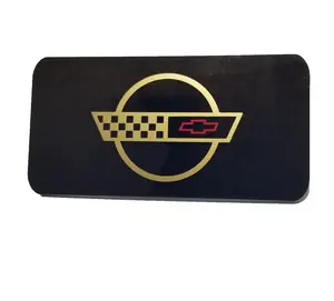 C4 Corvette Information Center Plate with Gold Logo (1990 - 1996) Fits C4