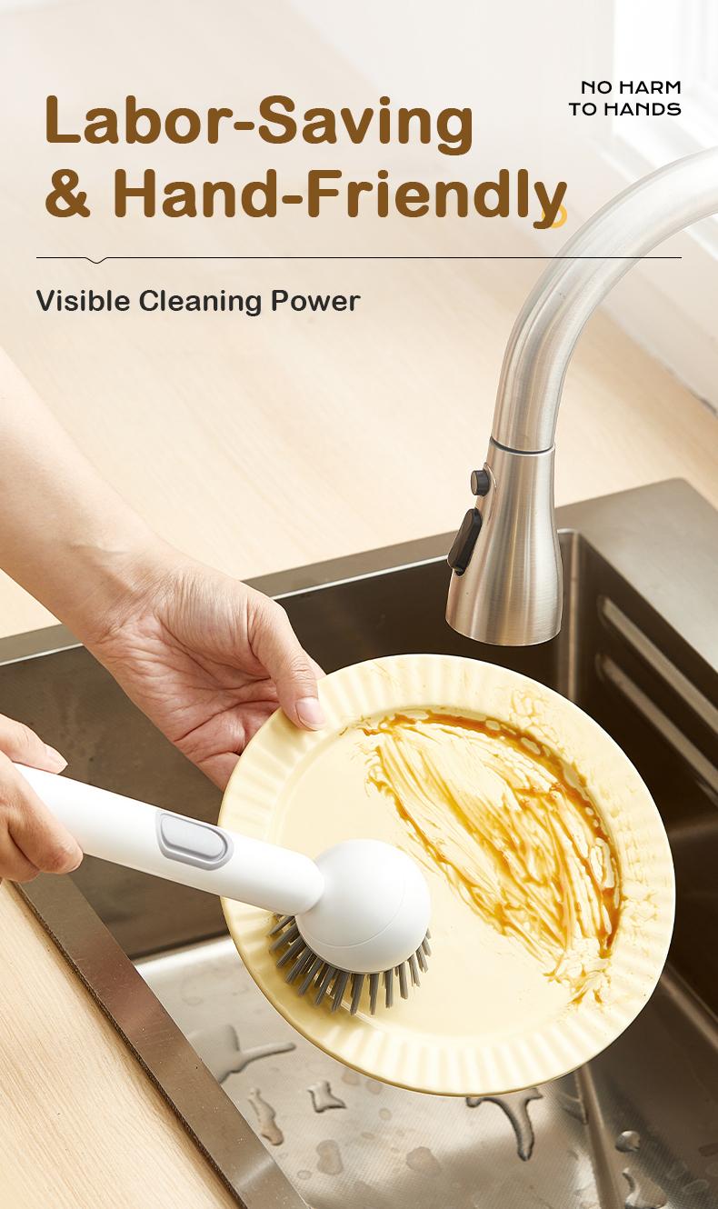 6-in-1 Dish Brush with Detergent Dispenser 360° Rotating Scrubber for Pots Pans Dishes & Utensils Adjustable Angles Non-Slip Grip Handle Durable PET Bristles Ergonomic Design Anti-Slip Grip Integrated Soap Dispenser 6-in-1 Dish Brush with Detergent Dispenser 360° Rotating Scrubber for Pots Pans Dishes & Utensils Adjustable Angles Non-Slip Grip Handle Durable PET Bristles Ergonomic Design Anti-Slip Grip Integrated Soap Dispenser