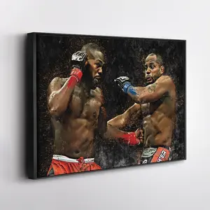 Jon Jones vs Daniel Cormier UFC Wall Art Print, MMA Fight Poster for Man Cave, Home Gym, or Sports Fan Wall Decor