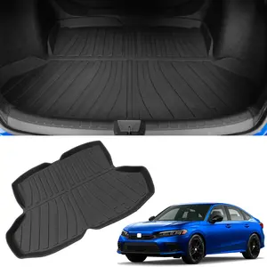 TPE Trunk Mat Compatible with 2022 2023 2024 Honda Civic Sedan Cargo Liners All Weather Cargo Mat Trunk Liner Replacement for 2022 2023 2024 Honda Civic Accessories (Fit Sedan, Rear Trunk Mat)