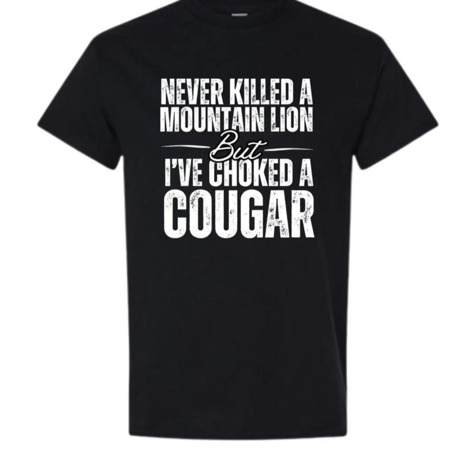 100% Cotton Cougar Shirt By Gildan Soft Style Tee - Bigthree Apparel - Black - White Graphic Design For Men And Women - Top, Womenswear Tshirt Golf Gift T-Shirt For Men And Women