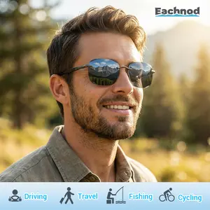 Eachnod HD Frameless Protective Sunglasses Anti-glare Lenses UV400 Protection Ultralight Design Aviator Style Classic Shades