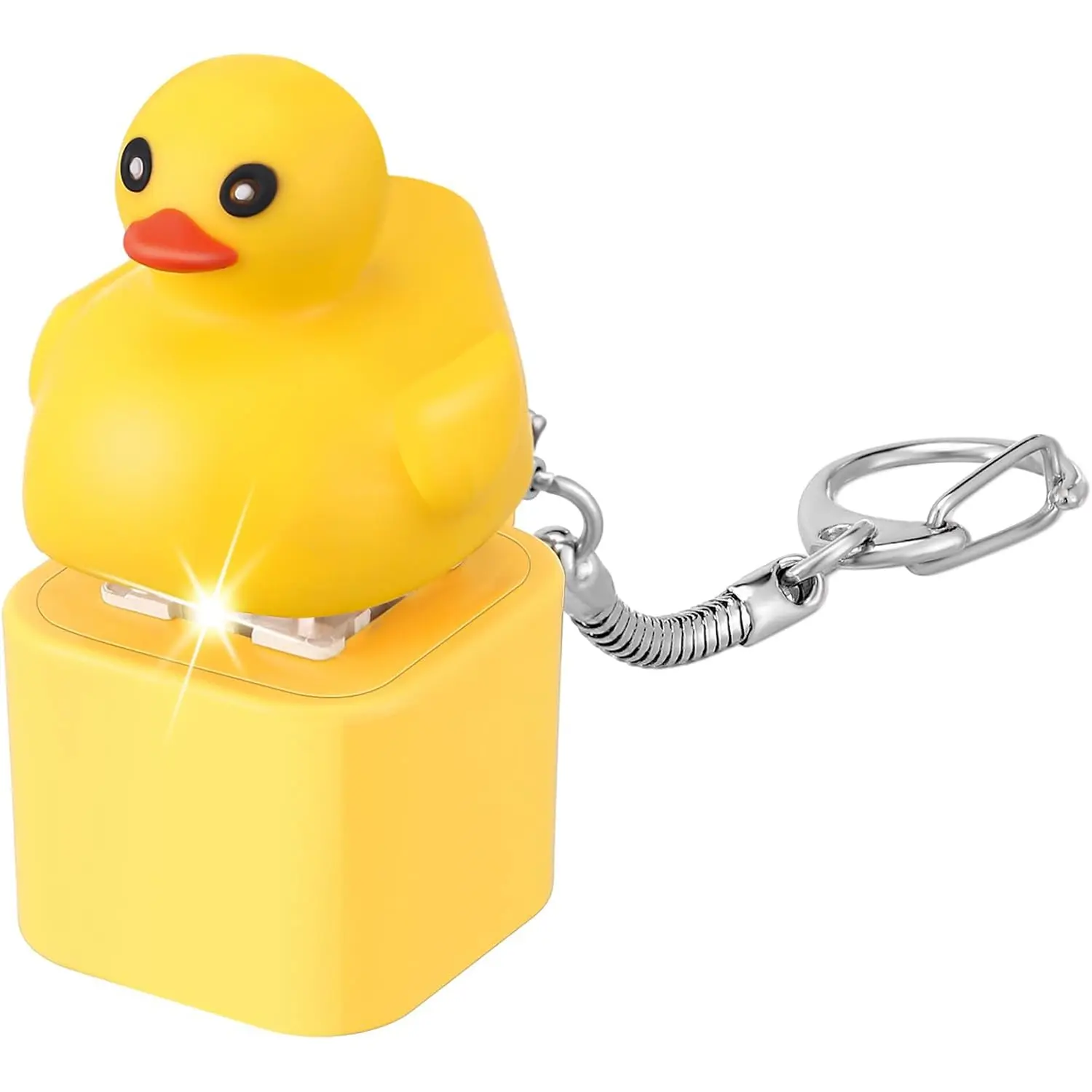 Rechargeable Quacking Duck Keychain, Key Chain Decorations, Colorful Lighted Fidget Toy, Portable Stress Relief Tool, Fun Design for Daily Use, Funny Keychain, Sensory Fidget Keychain, Key Chain for Car Keys