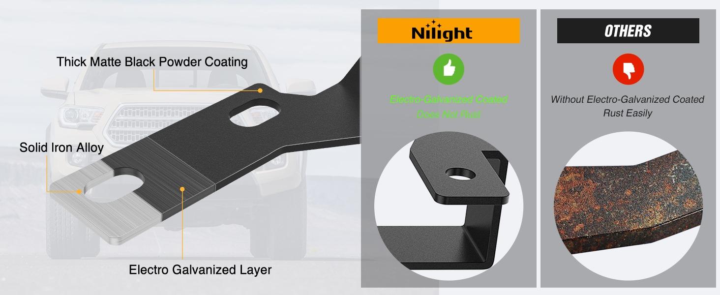 Nilight Ditch Light Brackets Auxiliary Offroad Work LED Pod A-Pillar Hood Mounts on 2nd Gen Tacoma 2005 2006 2007 2008 2009 2010 2011 2012 2013 2014 2015