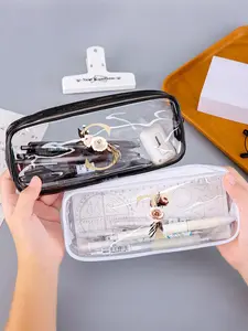 Solid Color Transparent Storage Bag, Cosmetic Pouch with 26 Letter Patterns, Simple Design. This Storage Bag Is Suitable for Cosmetics; It's Multi-functional. Valentine's Day Gift for Family, Partner, And Good Friends.