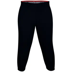 Exxact Sports Womens Softball Pants Knicker/Yoga Style Knee Length, 4-Way Stretch Low Rise Softball Pants for Women - (Black)