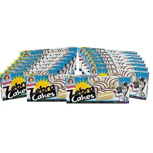 Zebra Cakes, 16 Boxes, 80 Twin-Wrapped Yellow Cakes with Creme Filling and White Icing