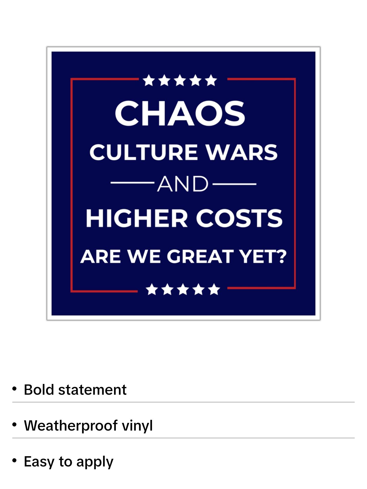 Are We Great Yet Sticker,  Anti Trump Sticker, Anti Maga Sticker, Political Sticker