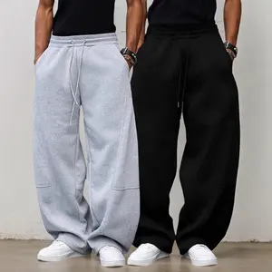 Unisex Drawstring Waist Winter Warm Straight Wide-Leg Loose Fit Jogger Pants with Pockets SpringStatements Pink Wide Leg Sweatpants Workout Casual Baggy pantalones para hombre, Clothes, Workout Clothes tiktokshopspringglowup