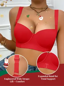 Women Sexy Push-Up Bra Thin Lined Cups for Everyday Wear, Comfortable Breathable Medium Supportive Design, Adjustable Backless Style for All Seasons Womenswear