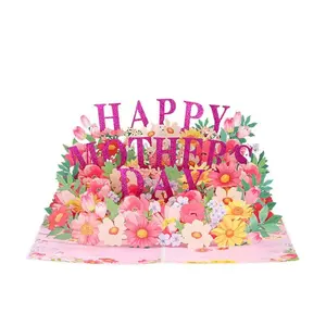 New Mother's Day gift 3D pop-up greeting card paper sculpture thank you card for mom creative blessing card
