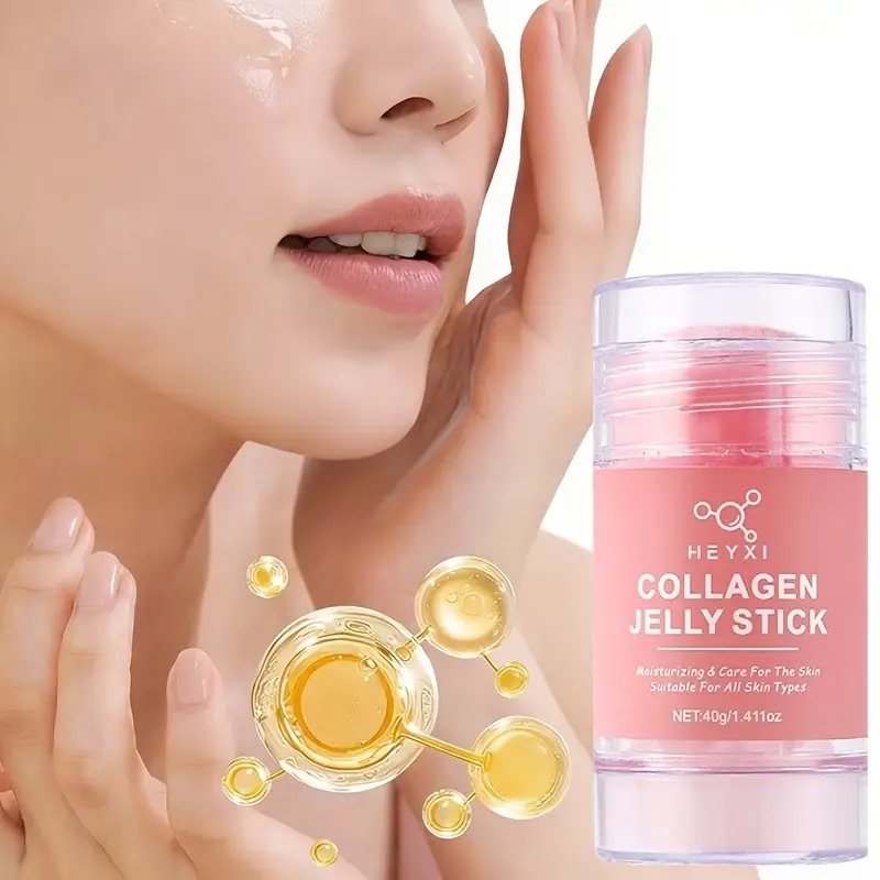 Facial and neck moisturizing stick with collagen, Face moisturizers, lightweight and silky texture, provides comfortable hydration, long-lasting softness, suitable for day and night use, ideal for all skin types, can be used before makeup