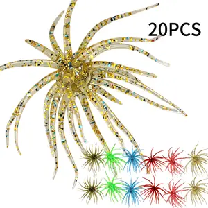 20PCS Simulation Sea Urchin Soft Fishing Baits Artificial Lures for Bass, Snakehead, Catfish & Mandarin Fish