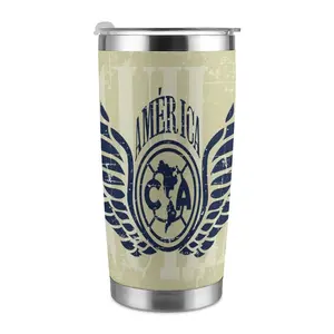 Vintage Club América Tumbler, Retro Eagles Wings Design Cup, Distressed Navy Blue Soccer Mug, Travel Coffee Cup, Birthday Gift for Men, Soccer Fan Collection, 20oz Double Silver Edge Tumbler, Stainless Steel Tumbler, Kitchen Drinkware