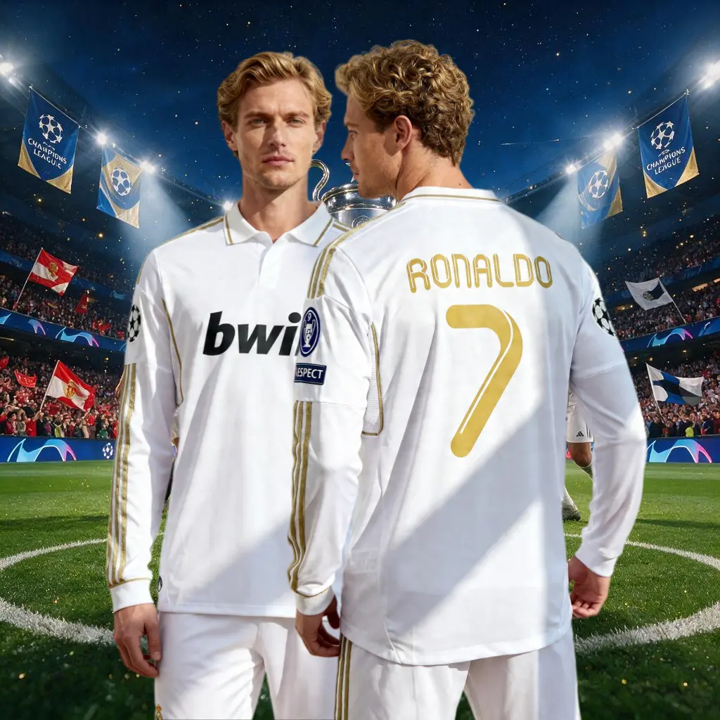 1112 Home White CR# 7 Long Sleeve Soccer Jersey