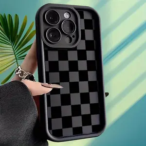 Retro checkered pattern Case for iPhone 17 Pro Max 16 16e 15 14 Plus 13 12 Mini 11 Air X XS Pattern Soft TPU Rubber Camera Protection Rugged Mobile Phone Cover Gift