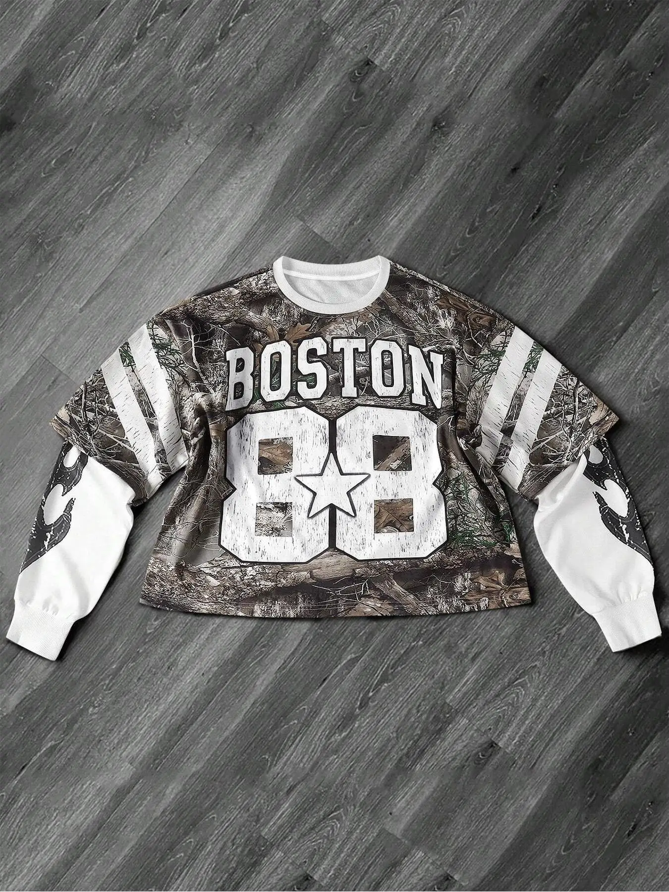 Men's Letter & Number Print 2 in 1 Drop Shoulder Sweatshirt, Regular Fit Casual Long Sleeve Round Neck Pullover for Fall & Winter, Men's Clothes for D