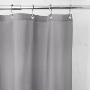 Waterproof Ultimate Shield Gray Fabric Shower Curtain Liner, 70 x 72