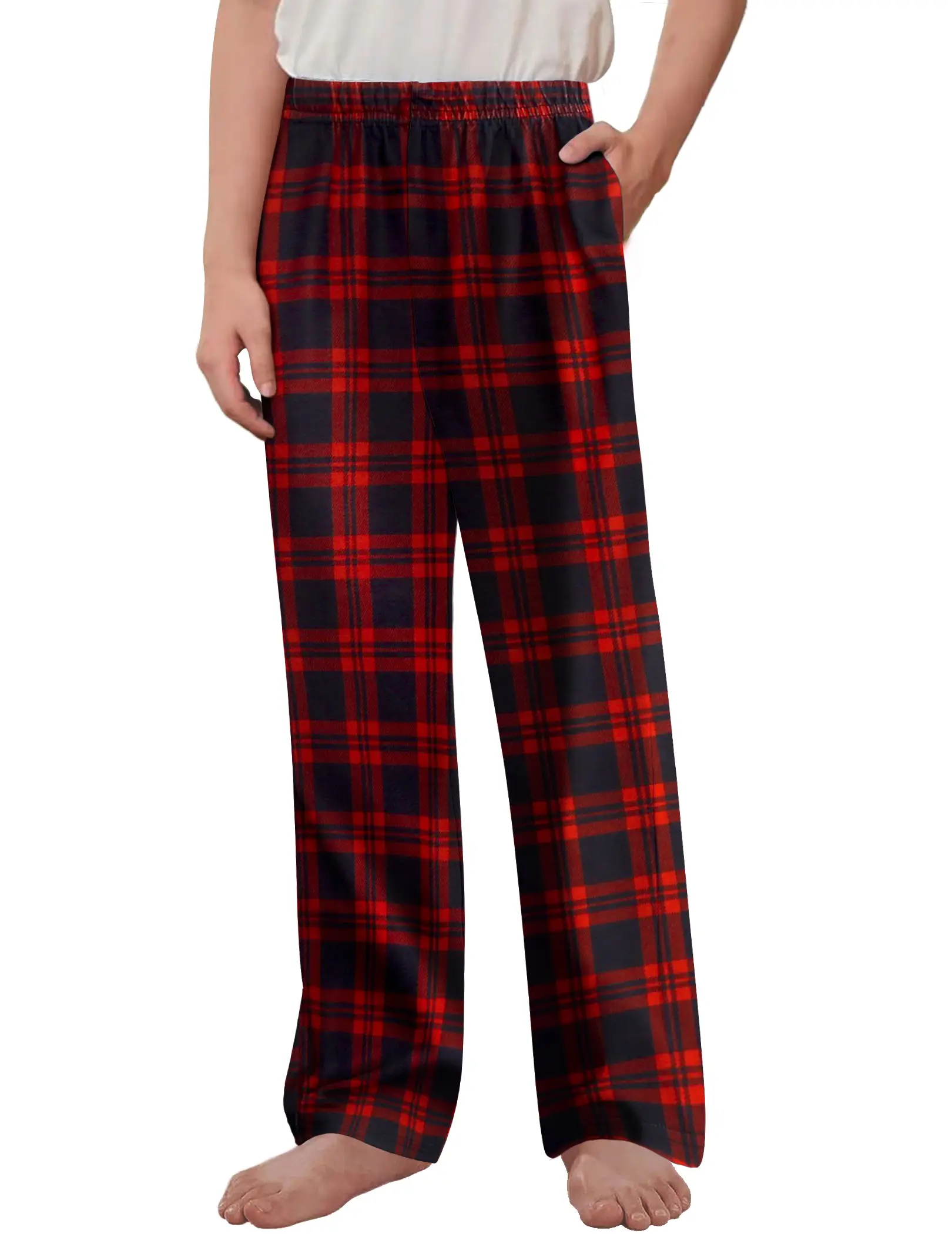 Arshiner Boys Pajama Pants Long Sleep Plaid Pants Soft Lounge Pj Bottoms with Pockets Cozy Sleepwear Pajamas