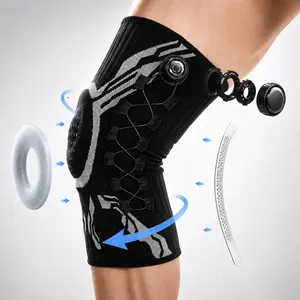 Breathable Compression Knee Bracewith Side Stabilizers & Shock Absorption Pad -Adjustable Knee Support for Running, Gym,Basketball & Joint Pain Relief