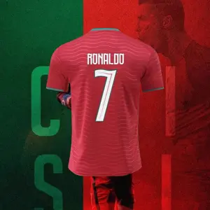 2026 Portugal Home Short Sleeve 7# Cristiano Ronaldo Soccer Jersey Red Football Jersey Quick Drying