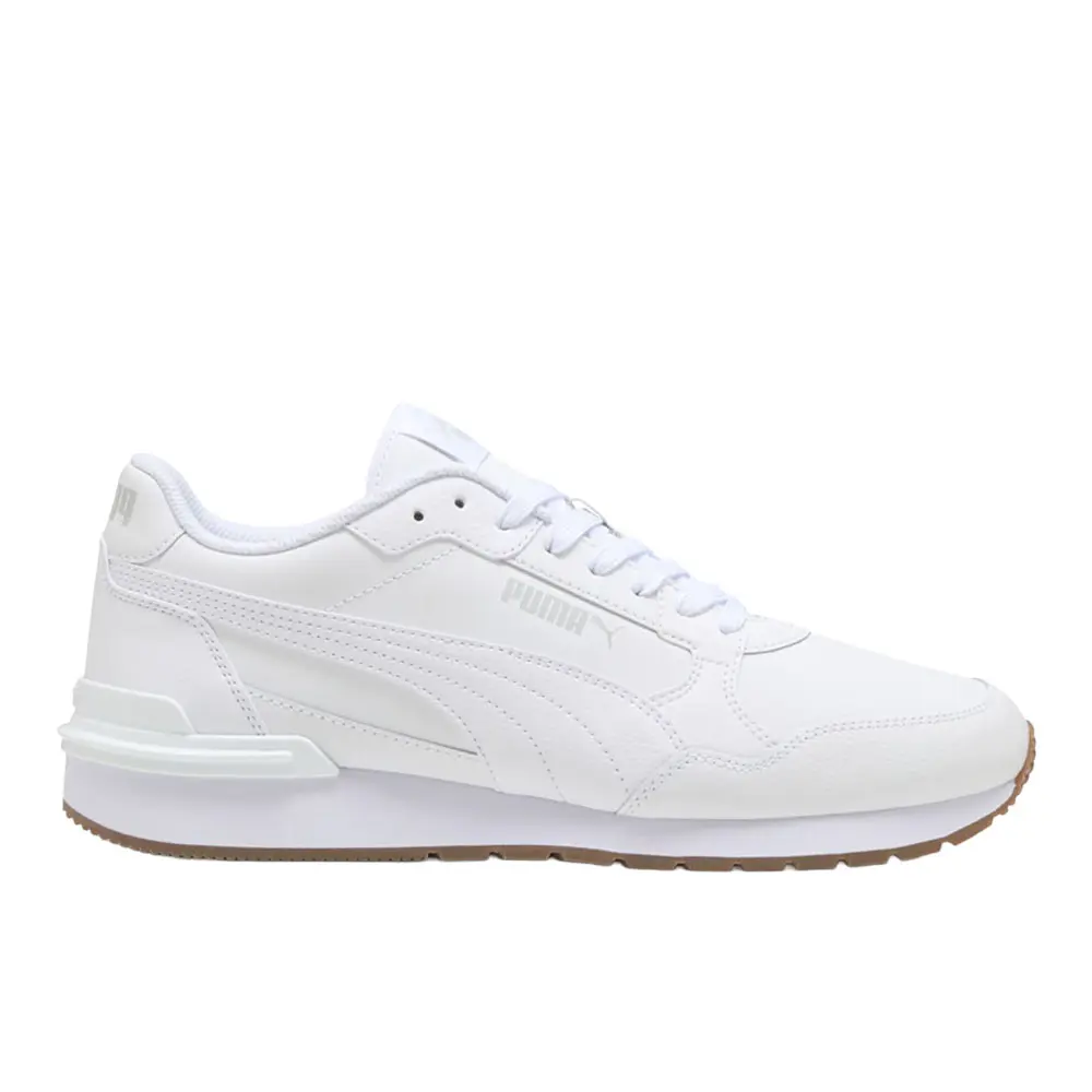 PUMA Mens St Runner V4 Leather Lace Up Sneakers Shoes Casual - White PUMA Mens St Runner V4 Leather Lace Up Sneakers Shoes Casual - White