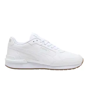 PUMA Mens St Runner V4 Leather Lace Up Sneakers Shoes Casual - White PUMA Mens St Runner V4 Leather Lace Up Sneakers Shoes Casual - White