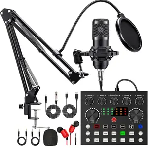 Pro Podcast Bundle - Audio Recording Equipment with Microphone, Connectors, and Accessories for Podcast Production Smartphone