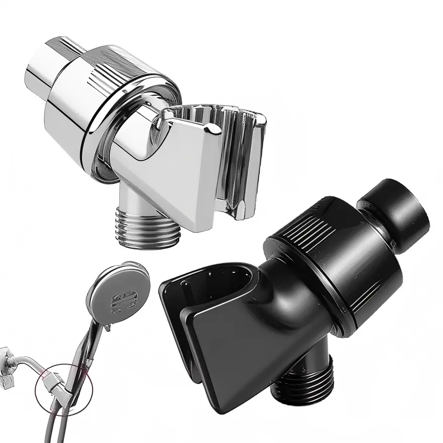 Adjustable Handheld Shower Head Holder Mount, Universal 1/2" Bracket Replacement, Rotatable Arm Adapter, Easy-Install Bathroom Accessory for Home Rentals, Bathrooms