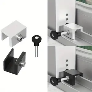 2 Pcs Metal Adjustable Window Security Locks - Pet-Proof Sliding Door Latch, No-Drill Installation Safety Hardware