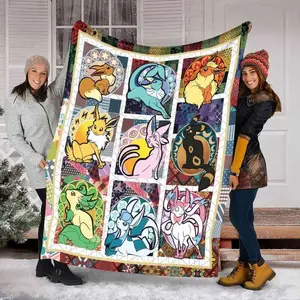 Pokemon Eevee Evolution Fairy Type Lover Fleece Blanket