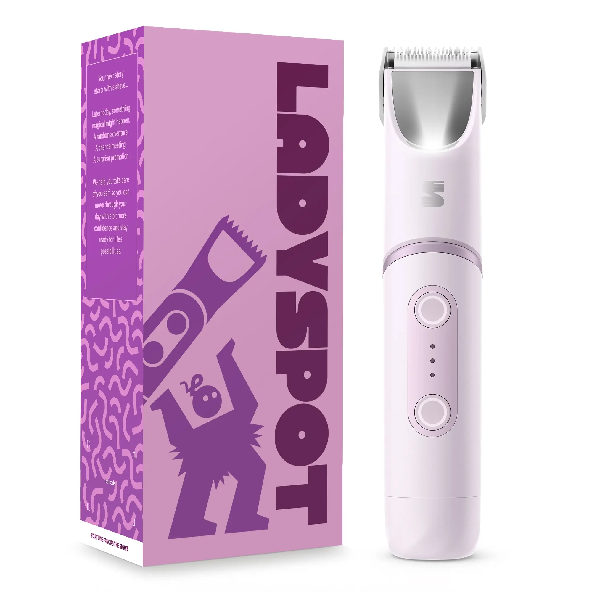 LADYSPOT  Women Shaver -180° Rotatable Flexible Ergonomic Head with Built-in Light & Mirror, 2-in-1 Trim & Shave IPX7 Waterproof Wet Dry Lady Trimmer for Leg Underarm Bikini Line