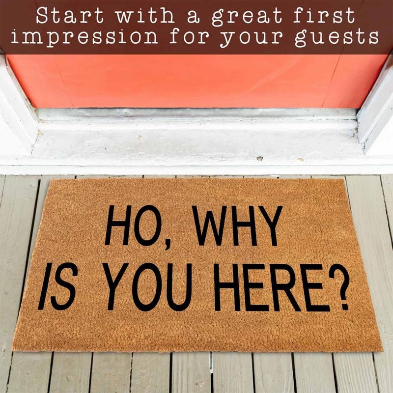 Funny Coir Welcome Doormat for Porch & Entrance - Personalized Rug, Heavy-Duty PVC Backing, Non-Slip, 30 x 18 inch