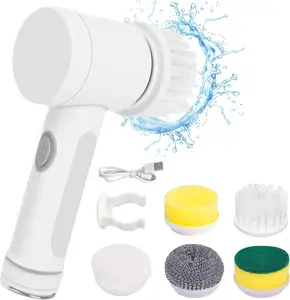 Electric Spin Brush,Spin Scrubber for Cleaning with 5 Replaceable Brush Heads,Electric Scrubber for Bathtub,Floor,Tile,Stove,Glass,Sink cordless spin