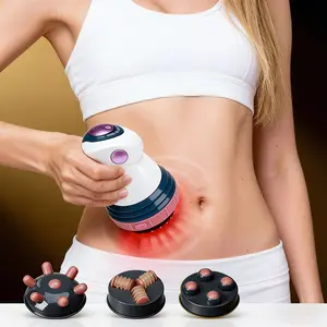 High Frequency Vibration Handheld Massager 3 Speed Levels 3 Interchangeable Heads Multi Functional Electric Massage Tool for Home Daily Usage