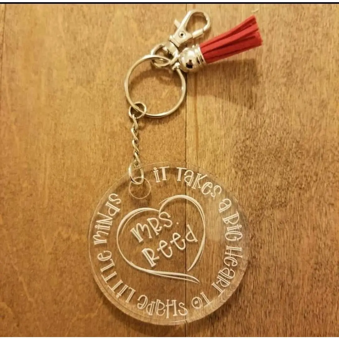 Teacher acrylic keychain, it takes a big heart to shape little minds keychain