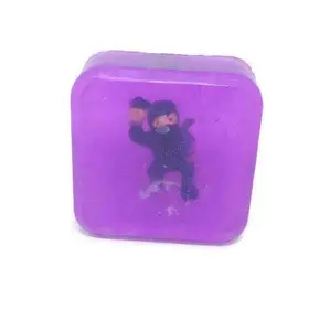 Kids Soap Clear Soap with Toy inside - Natural Ninjah Mini Toys you Get 1 Bar Grape Glycerin Scented Body Care Gift