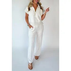 Light Grey Half Zip Pant Set