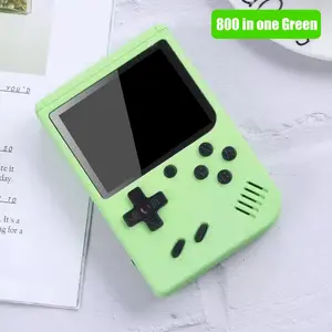 Handheld Console with 500 Classic Games Built-in 1020mAh Battery for Game Boy Emulator TV Video Game Player in Green Color