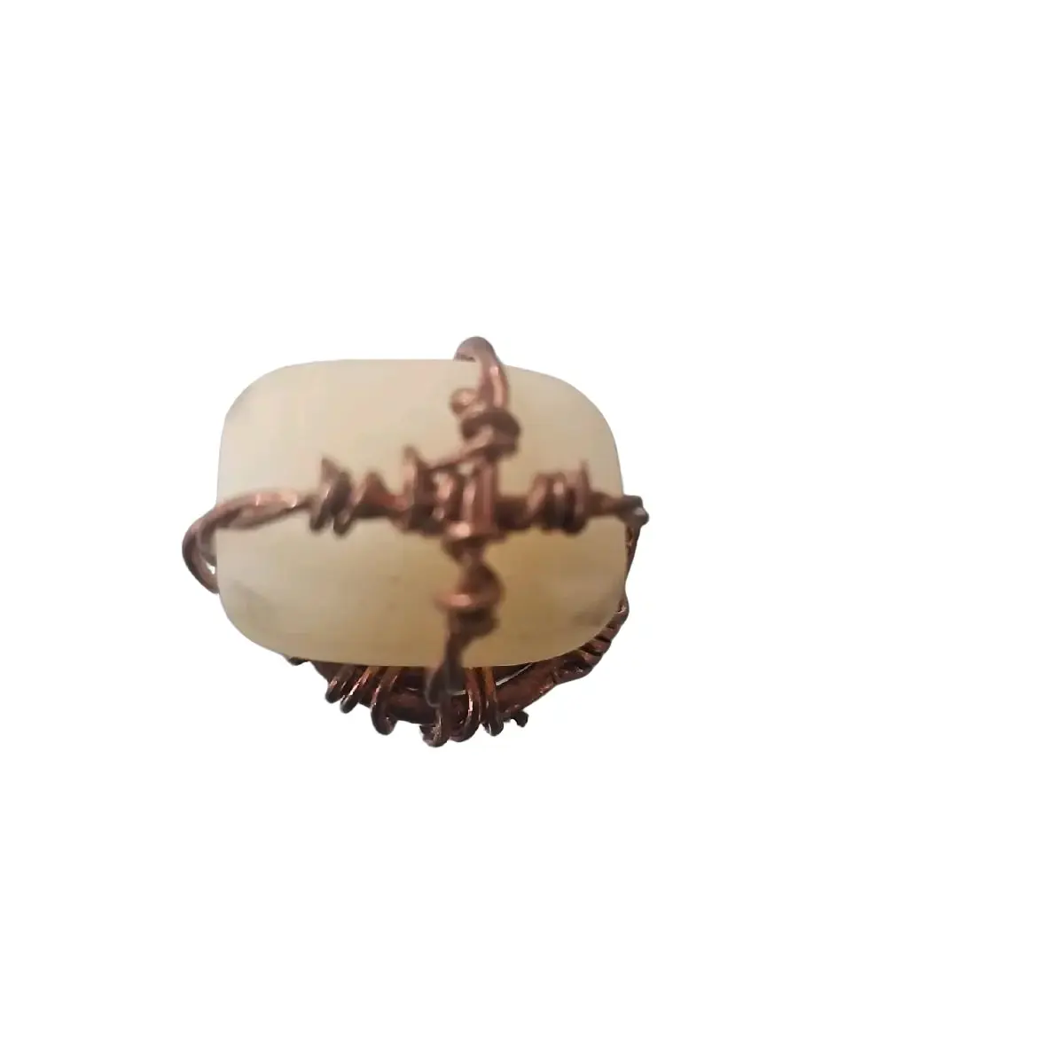 Chalcedony Crystal Ring - Elegant Design with Unique Shape and Clear Facial Finish