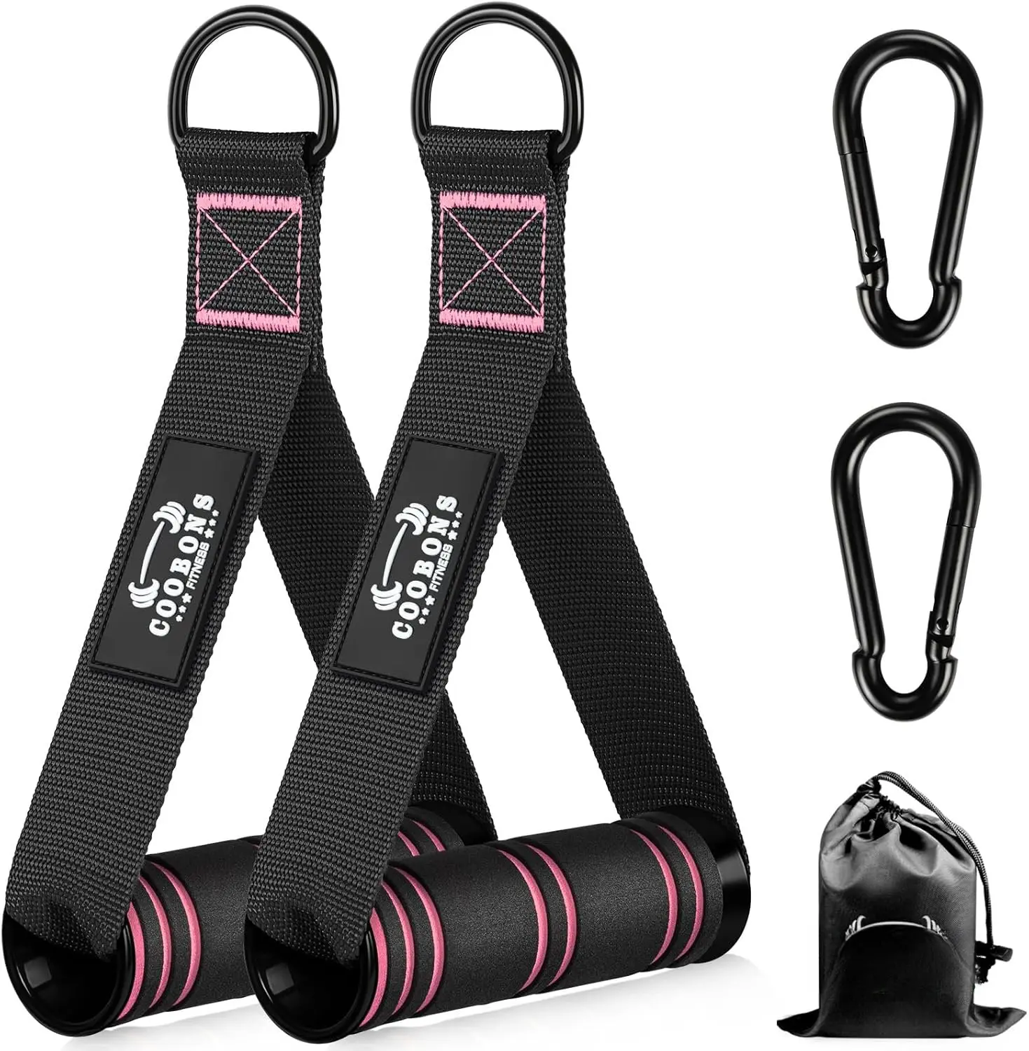 Heavy Duty Exercise Handles, Gym Handles for  Machine Attachment, Grip Gym Equipment, Resistance Bands, and Weight Lifting (Set of 2)