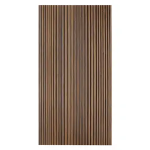 Dark Chestnut Flexible 3D Fluted Semi-Circle Shiplap Wood Wall Panel