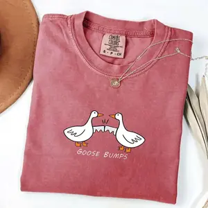 Comfort Colors Goose Bumps TShirt, Silly Goose T-shirt, Funny Goose Outfit, Goose Lover Tee, Goose Couple Clothing, Sarcastic Goose Gifts - TrendWear USA