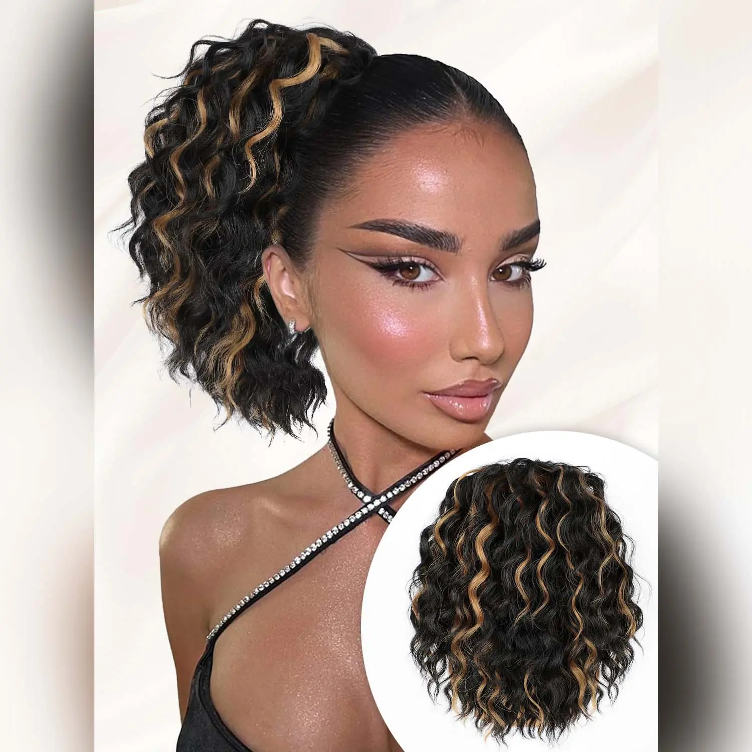 Black mix Honey Blonde-8inch