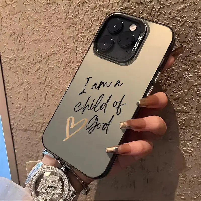 I Am A Child Of God Bible Pattern Case for iPhone 16 15 14 Pro Max 13 12 11 XR XS Plus Shockproof Drop Protection Durable PC Smartphone Cover