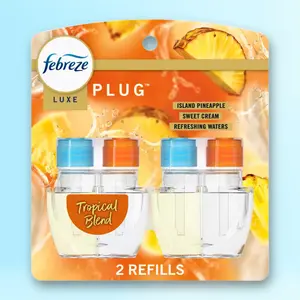 Febreze Luxe Plug Dual Refills Tropical Blend 2ct - Scented Oil, 1.75fl oz, 2 Pack