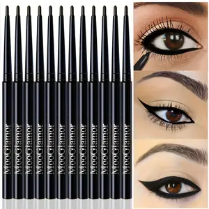 12-Piece Eyeliner Gel Pen Set, Long-Lasting Smudgeproof Waterproof Formula, Essential Travel Makeup Tool for Beginners & Beauty Enthusiasts, Eyeliner Pencil Set