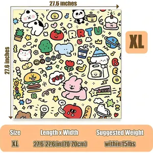 Lovely Caves Self Adhesive Cat Wrap Grooming Blanket, 27.6 x 27.6in